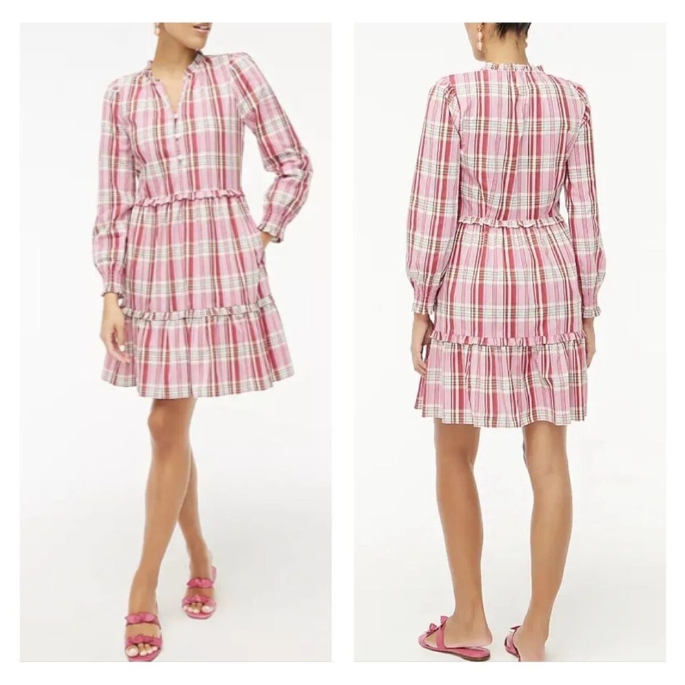J CREW Pink Plaid Women's Dress size 4